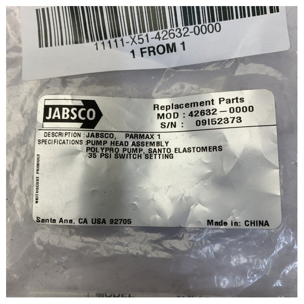 Kit di assemblaggio della testata della pompa Par-Max 1 Jabsco 42632-0000