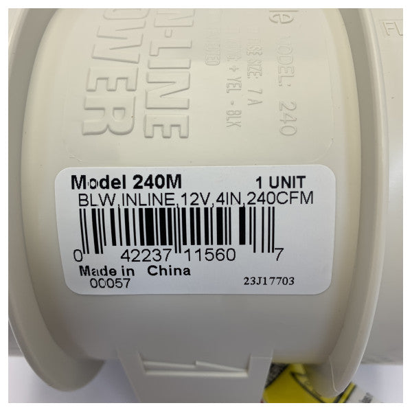 Rule 240M In-Line Marine-Gebläse 4-Zoll 12V Lüfter