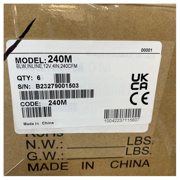 Rule 240M In-Line Marine-Gebläse 4-Zoll 12V Lüfter