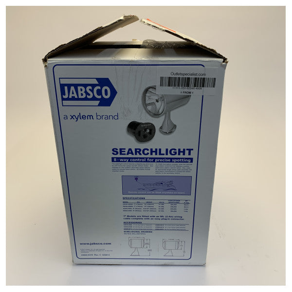 Jabsco 62040-4006 Marine Spotlight - 7-Inch Chrome Fixed Mount Searchlight - 24V