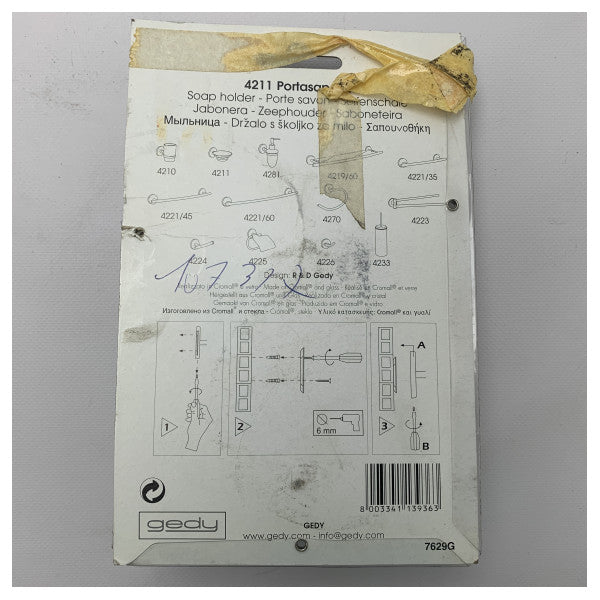 Мильниця Vermont Gedy 4211 елегантний дизайн з хромованим покриттям