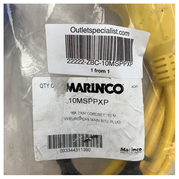 Marinco 10MSPPXP 10M 16A 230V комплект кабел за брегово захранване