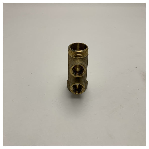 Holdbar 1/2 tomme messing dual outlet samler til marine køle- og varmesystemer