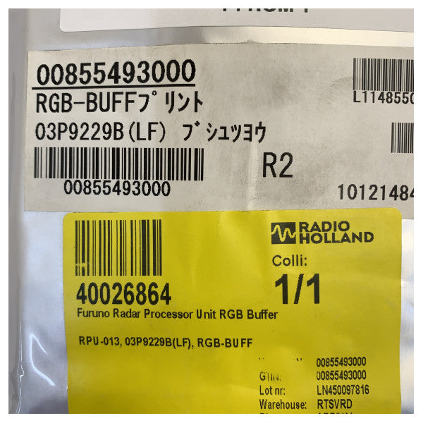 Scheda buffer RGB Furuno 03P9229B(LF) per RPU-013 - 008-554-930-00