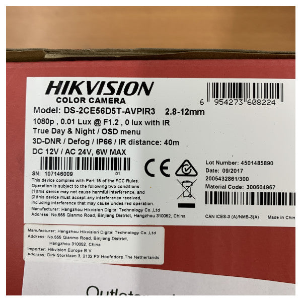 Caméra de sécurité marine Dacom Dome HD varifocale A1730348 - DS-2CE56D5T-AV