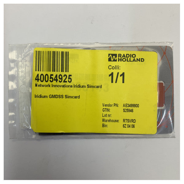 Iridium GMDSS Satellite Communication SIM Card - AE3499900