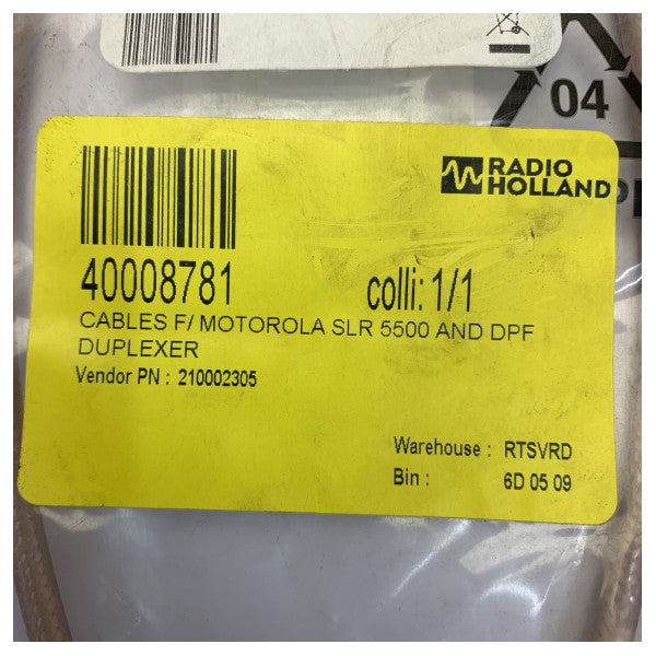 Kit di cavi coassiali RF Amphenol Procom per Motorola SLR5000 e duplexer DPF