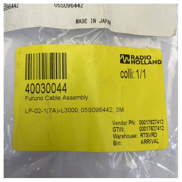 Furuno LP-02-1(7A)-L3000 Ensemble de câble 05S096442 3 m