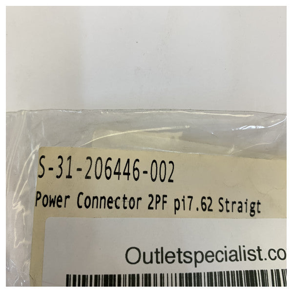 Βύσμα τροφοδοσίας Cobham SAILOR VSAT για 100GX 800 900A 900B SatTV - 2 ακίδων 7,62mm
