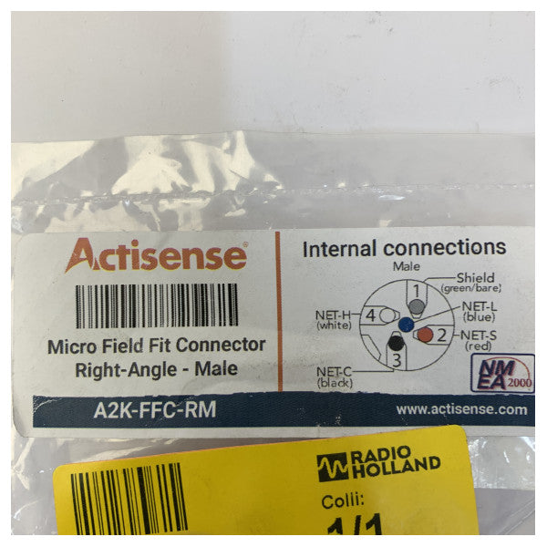 Actisense A2K-FFC-RM NMEA 2000 Micro feltmonteret stik, højrevinklet han