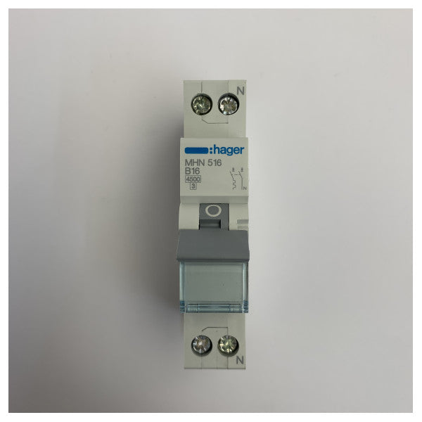 Hager MHN516 Devre Kesici 16A 1P+N 230V - Deniz Elektrik Ekipmanları