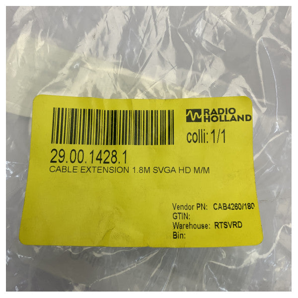 COPARTNER SVGA HD-Displaykabel M/M 1,8 m mit Ferritkernen - CAB4260-180