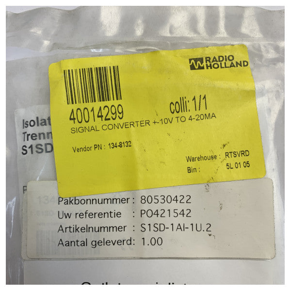 Pepperl+Fuchs S1SD-1AI-1U.2 Συντηρητής Σήματος 24VDC ±10V για τοποθέτηση σε ράγα DIN