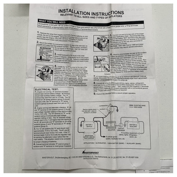 Mastervolt Multi 1202 battery isolator 12/24V - 1202MT