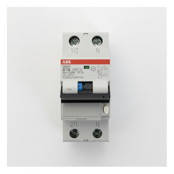 ABB DS201 B16 A30 RCBO Kaçak Akım Koruma Şalteri 1P+N 16A 30mA Artık Akım Kesici