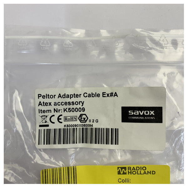 Καλώδιο προσαρμογέα ήχου Cobham Savox K50009 ATEX για συστήματα Peltor