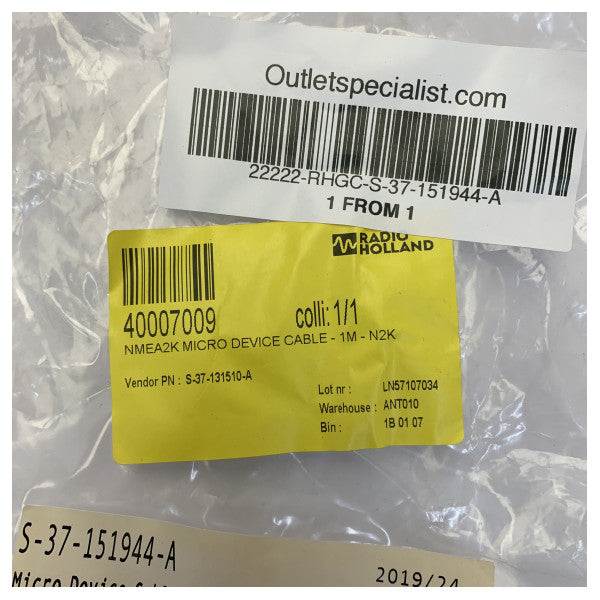 Cobham SATCOM BeCu Marine Electronics Cable S-37-151944-A