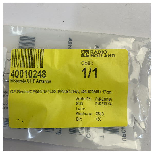 Antena de vareta UHF Motorola PMAE4016A 403-520 MHz