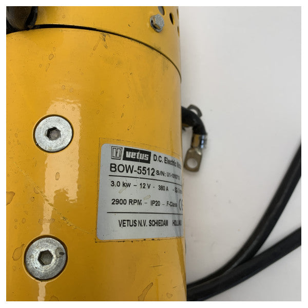 MOTOR ELÉCTRICO USADO Vetus SET0060 3 KW para el propulsor BOW5512 12V