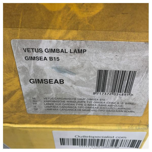 Vetus Vintage Gimbaled Marine Brass Lamp GIMSEA B15