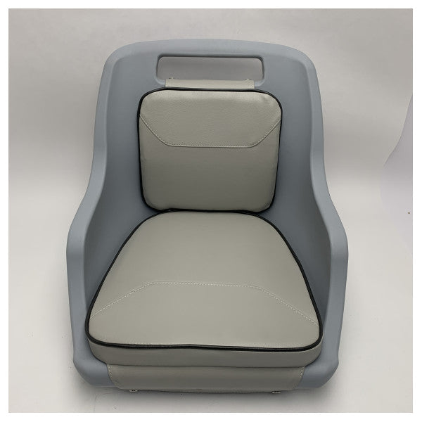 Vetus Grey Pilot BoatSeat with Cushions White Outdoor