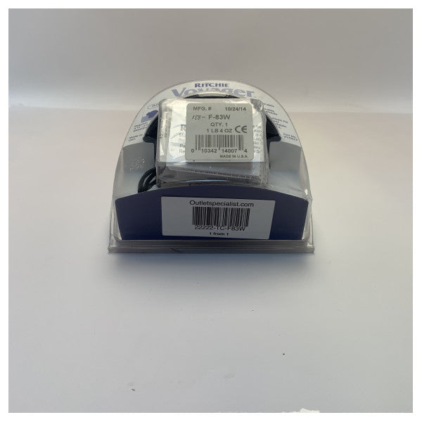 بوصلة Ritchie Voyager مزدوجة بيضاء اللون 12/24 فولت - F83W