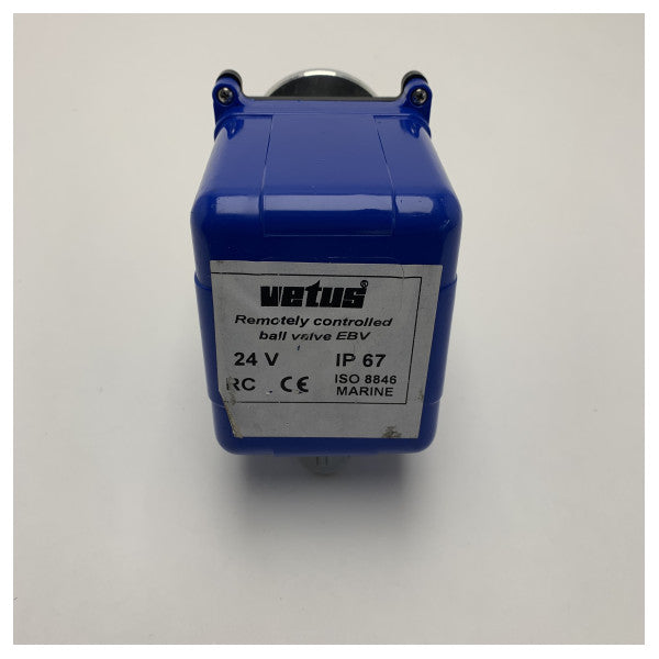 Vanne à bille électrique télécommandée Vetus 24V IP67 moteur bleu - EBV