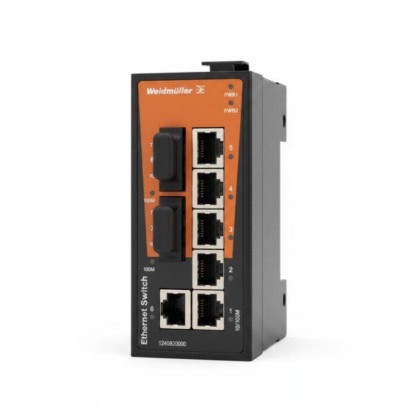 Weidmüller IE-SW-BL08T-6TX-2SC Switch de red no gestionado | 6 puertos 2x SC | carril DIN