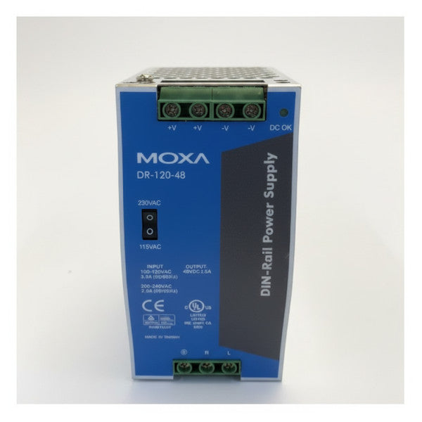 Moxa Mean Well DR-120-48 DIN ray güç kaynağı 48V 2.5A 120W endüstriyel PSU