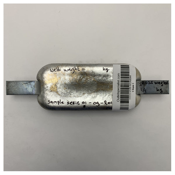 Vetus WOA004A Zinkanodeblok til maritim korrosionsbeskyttelse, svejs på 1,45KG