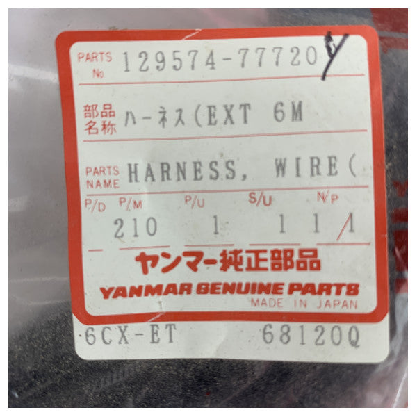 Yanmar 129574-77720 Kit d'extension du faisceau de câbles 6M