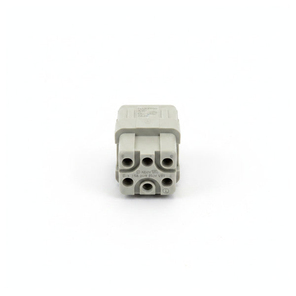Inserto hembra para conector de potencia de alta resistencia Harting Han Q Series de 6 pines 16A 250V
