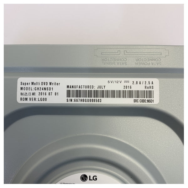 LG GH24NSD1 intern DVD-RW-drev 24x SATA Super Multi DL