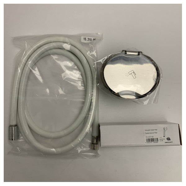 Osculati Marine brusekabine i rustfrit stål med blandingsbatteri og 2,5 m PVC-slange til både og yachter