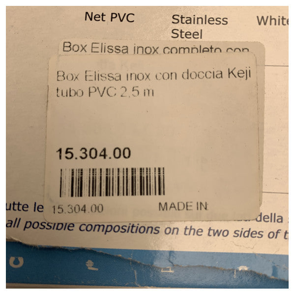 Osculati Marine brusekabine i rustfrit stål med blandingsbatteri og 2,5 m PVC-slange til både og yachter