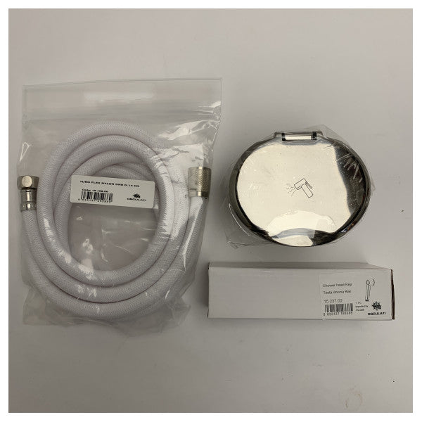 Osculati Marine Duschbox i rostfritt stål med blandare, flexibel slang och duschhuvud - hållbart, korrosionsbeständigt duschsystem för båtar