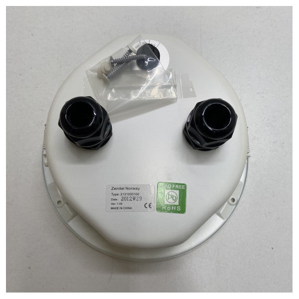 Zenitel CL-200T valkoinen kattokaiutin teräksinen firedome-kotelo