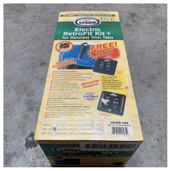 Κιτ μετατροπής Lenco marine με ενδεικτικό LED και ηλεκτρικούς ενεργοποιητές για πτερύγια trim της Bennett - 15090-103