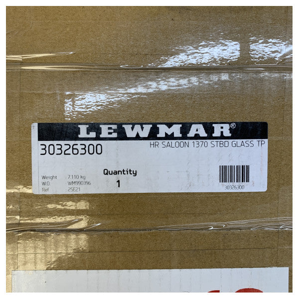 Lewmar 30326300 F3GTP Saloon Glass Portlight 1370 Starboard HR Black Frame