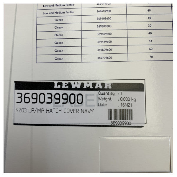 Lewmar Size 03 Low- and Medium Profile Hatch Cover Navy - 369039900