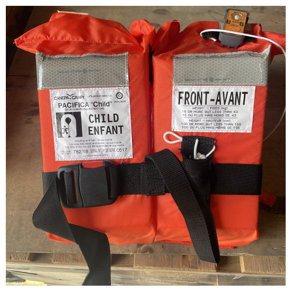 Børne redningsvest Pacifica – SOLAS certificeret børnevest 15-43 kg orange sikkerhed