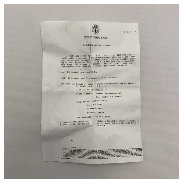 C.S. ميلانو ضوء الملاحة الخلفي أبيض - 158798