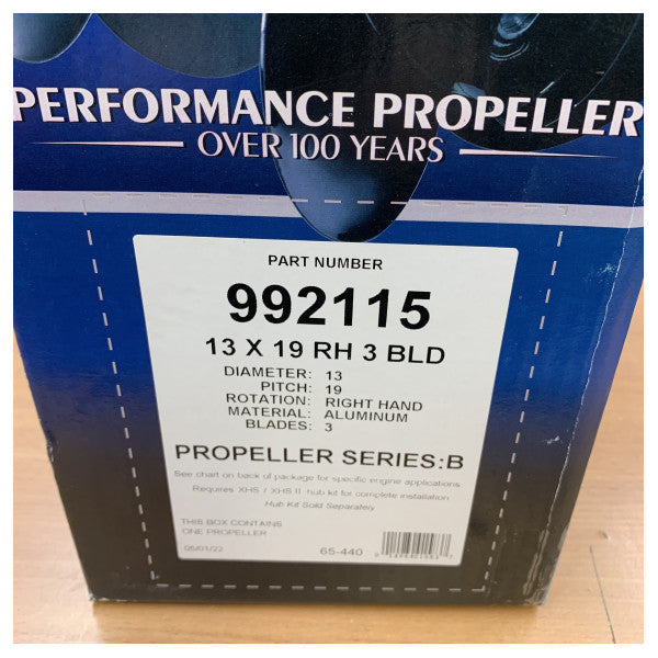 Michigan Vortex 3-blads aluminium marin propell 13 x 19 RH - 992115