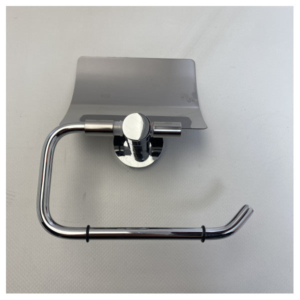 Suporte de papel higiénico cromado de qualidade marítima - dispensador de casa de banho durável, resistente à corrosão e à humidade para barcos e navios