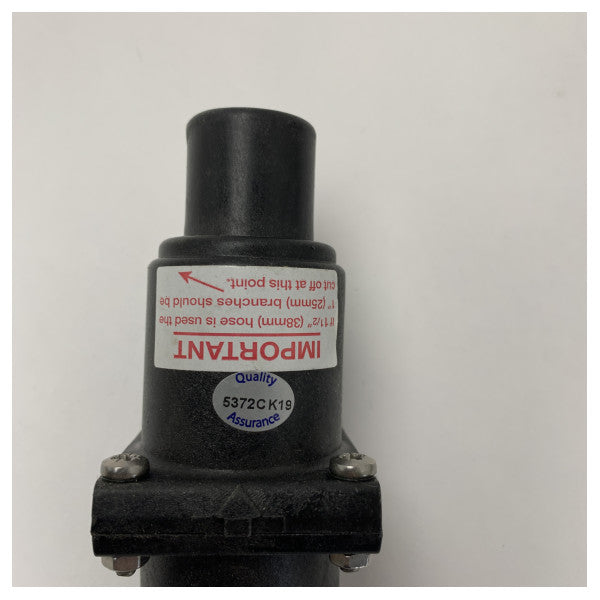 Whale Marine Black In-Line Check Valve 38mm - Válvula anti-retorno durável para sistemas de bombas e mangueiras