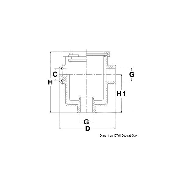 ニッケルメッキ真鍮製船舶用水フィルター RINA 2 - 耐久性、耐腐食性の船舶用ろ過システム
