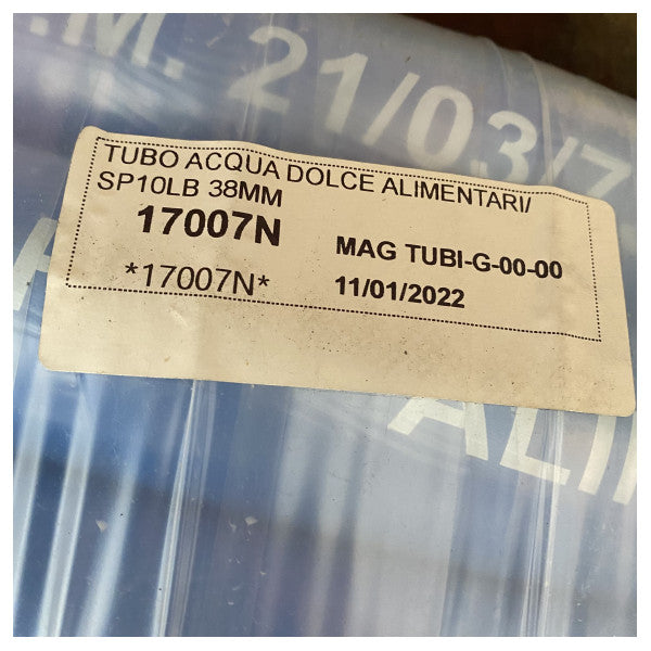 Slanger teknologi alimentari sp10lb 38 mm - 40 meter mat sertifisert slange