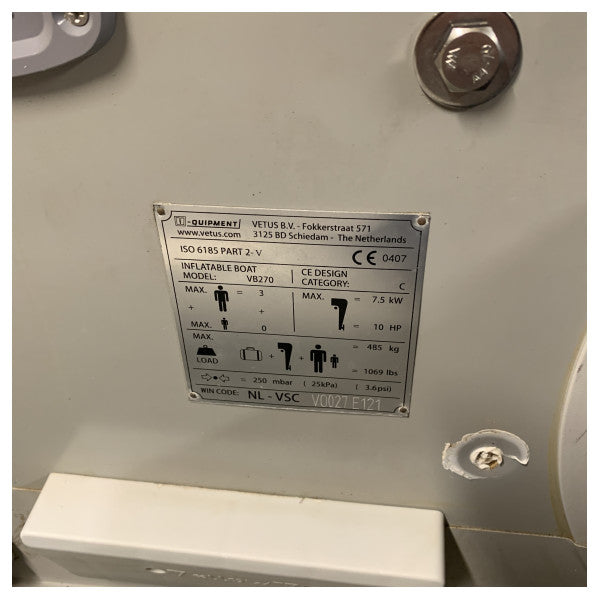 Κίτρινο V VB270 2.7 M Φουσκωτό Καουτσούκ Σκάφος για 7 Άτομα