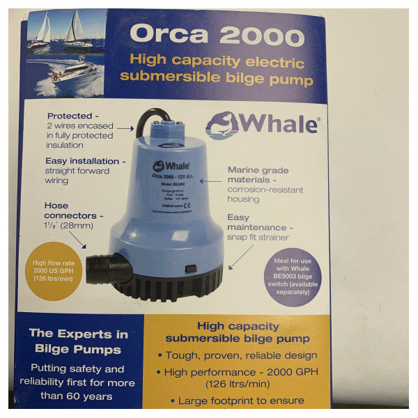 Pompe de cale Whale Orca 2000 24V - 120L/min - BE2004