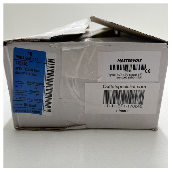 Комплект въздушна тръба Marinco BJT 12V с единична 17-инчова тръба - 178240